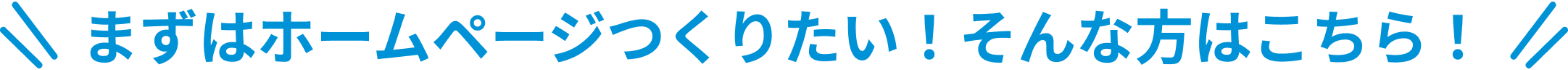まずはホームページつくりたい！そんな人もお任せください。