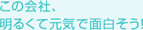 この会社、明るくて元気で面白そう！